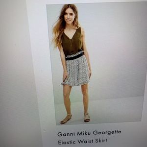 GANNI Mimi Georgette Elastic Waist Skirt